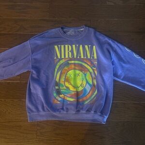 NIRVANA purple Crewneck Sweater